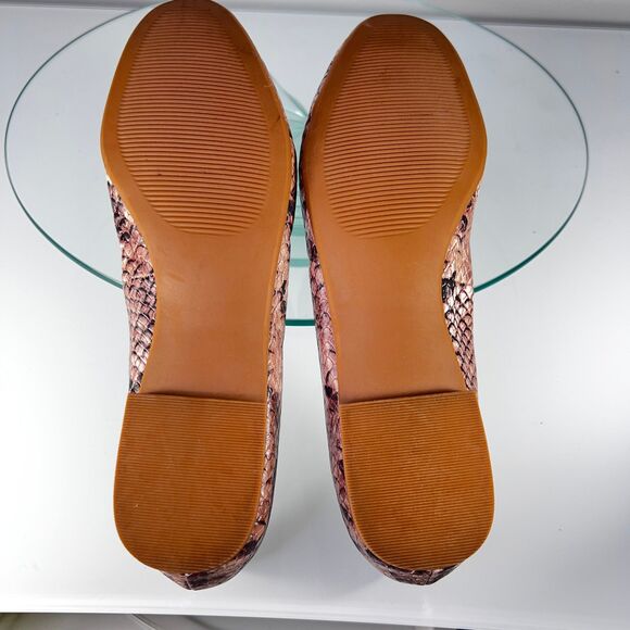 Steve Madden Danni Flats Faux Snakeskin Round Toe Slip On - Picture 6 of 7